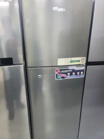 Stainless Steel Double Door Refrigerator - Good Working Condition