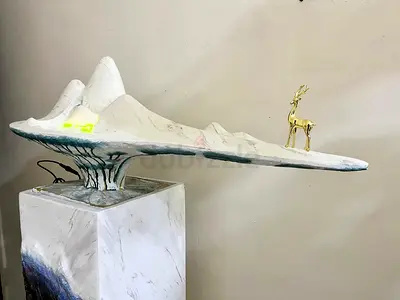 Luxury Artistic Indoor Water Fountain with LED Lights  Pedestal Delivery Available
