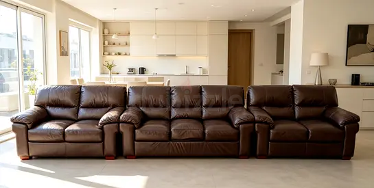 Sofa Leather Brown 3+2+2
