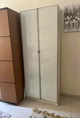 White Wardrobe with Back-Painted Glass Doors