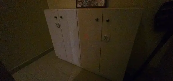 White Wooden Shoe Cabinet / Hallway Storage - Good Condition