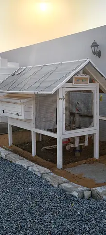 Large Outdoor Wooden Chicken Coop with Run — Good Condition