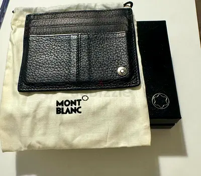 Montblanc Black Leather Card Holder / Slim Wallet with Box