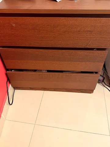 Modern Wooden Three Drawer Nightstand