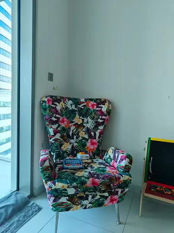 Multicolour Velvet Accent Armchair - Floral Eiffell Style