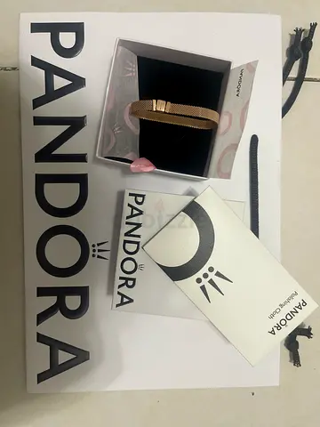 Pandora rose gold mesh bracelet with original box and polishing cloth
