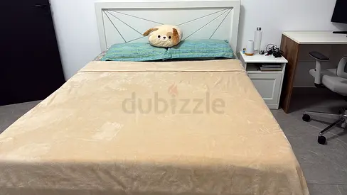 IKEA queen size bed and side table