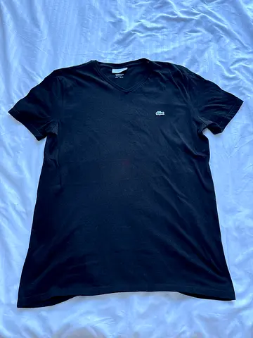 Black Lacoste Crew Neck T-Shirt - Men’s Casual Tee, Size M
