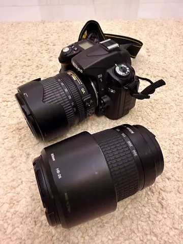 Used Nikon DSLR with 18-55mm and 55-200mm Lenses - with Vangaurd professional camera backpack