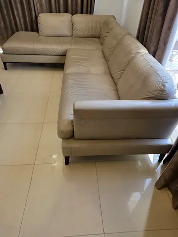 Leather Sofa with Chaise (Pan Emirates)