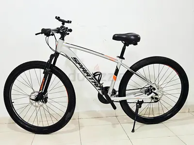White Spartan Mountain Bike + Bicycle rack for all car _Well Maintained