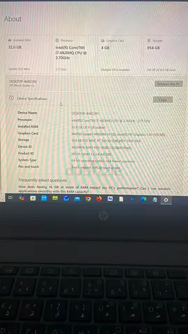 HP ZBook Studio G3 Workstation بحالة جيدة جدًا، معالج Intel Core i7، رام 32GB، هارد SSD 1TB،