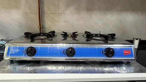 Impex 3-Burner Stainless Steel Gas Stove - mint condition