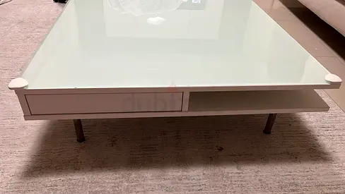 Coffee table glass finish with drawers 2026