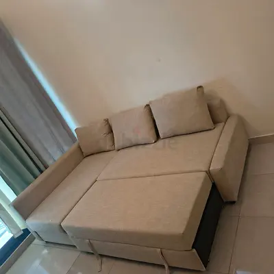 IKEA L Shape Sofa cum bed with big storage and you can fix the storage left or right anyside