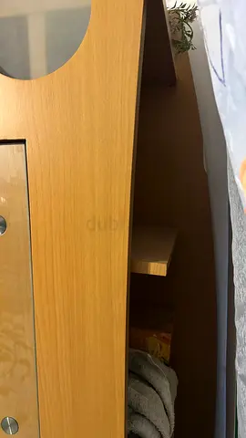 Wooden corner Cabinet with shelves, side shelves and glass door