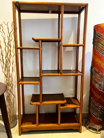 Solid Wood Open Bookcase / Display Shelf - Rustic Finish