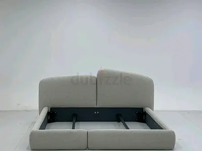 Modern Upholstered Bed Frame with Curved Headboard