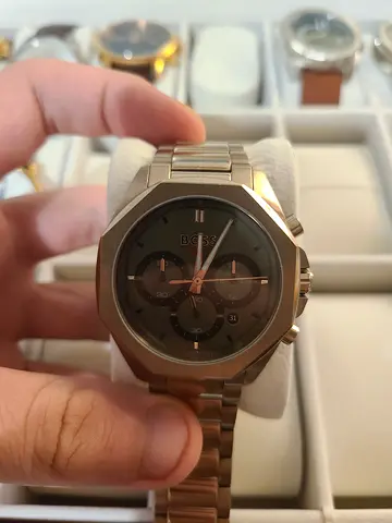 BOSS Mens Stainless Steel Chronograph Watch - Grey Dial