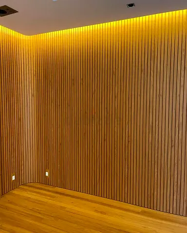 Custom Wood Effect Slat Wall Cladding for Interior Spaces