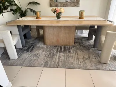 Solid marble Dining Table (240*120) with 8 Chairs