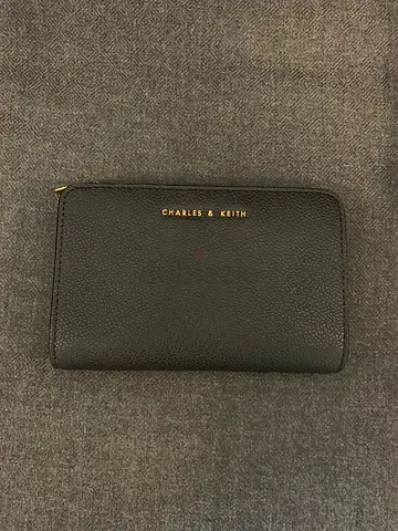 Charles  Keith Black Zip-Around Wallet