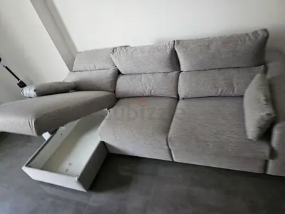 Ikea Eskilstuna L shape sofa under storage