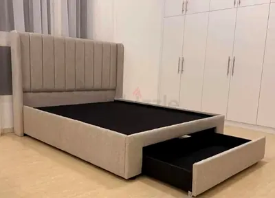 Brend New high quality fabric luxury king size storage drawer bed Available
