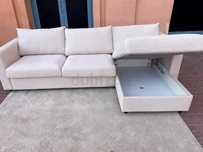 Ikea vimle lshape sofa bed with storage beige color