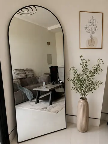 Modern Black Arched Full Length Mirror