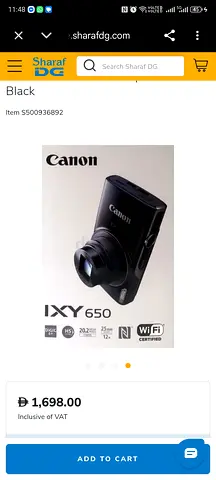 Canon IXY 650 Compact Digital Camera - Black