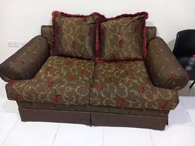 3  2-seater patterned fabric sofa in good used condition