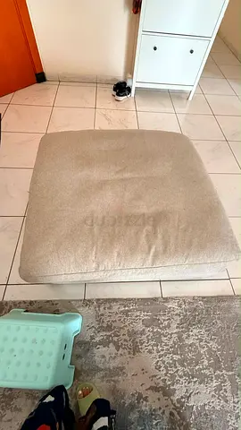 Large Beige Floor Cushion / Ottoman - Good Condition