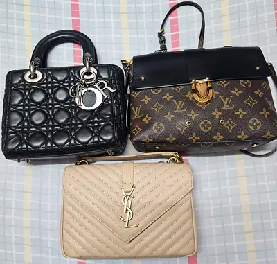 Collection of 3 Designer Handbags - Dior, Louis Vuitton and YSL (Pre-owned)