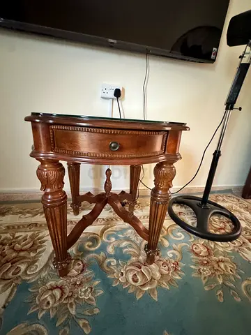 2 Solid Wood Vintage Side Table with Drawer