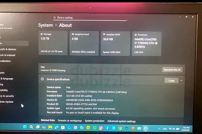 Dell Inspiron 15 7000 Gaming - i7, 32GB RAM, 1.13TB SSD, GTX 4GB