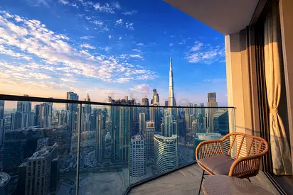 Burj Khalifa view Studio in Peninsula Three monthly rent, short term