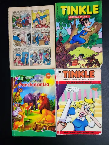 Collection of 4 Kids Story Comics and Panchatantra Books