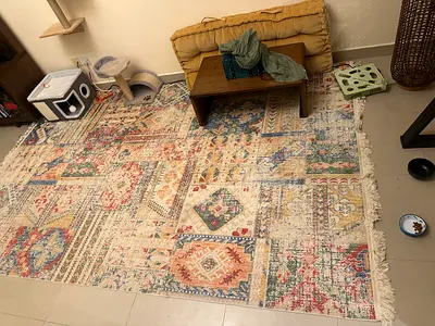 Large Patchwork-Style Area Rug - Multicolor, Lightly Used