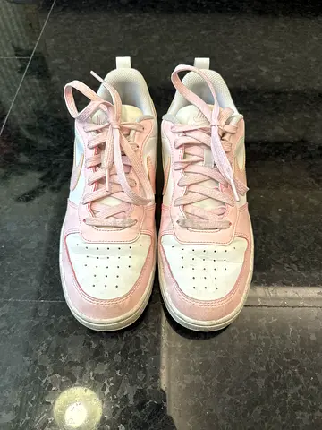 Girls’ Light Pink  White Nike Court Borough Low (size US 6.5Y)
