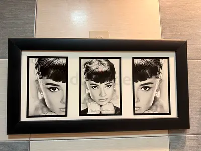 Audrey Hepburn Triple Canvas Print – Framed
