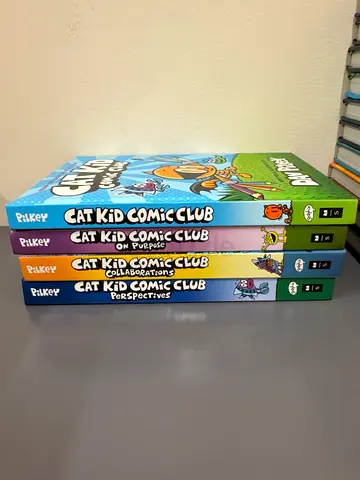 Cat Kid Comic Club, 4 Hardcover Books by Dav Pilkey (Books 1 to 4)