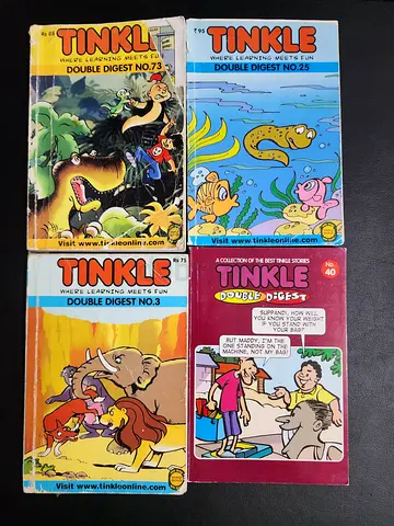 Set of 4 Tinkle Double Digest Comics (Vintage)