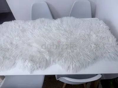 White Faux Sheepskin Rug / Throw - Soft Shaggy Accent Piece