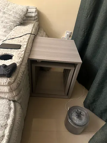 Set of 2 Nesting Side Tables - Light Wood Finish