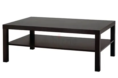 Black Rectangular Coffee Table with Lower Shelf