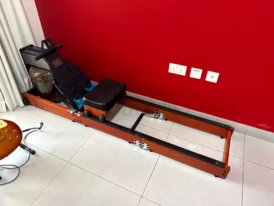 Wooden Water Rowing Machine - Foldable/Adjustable Resistance