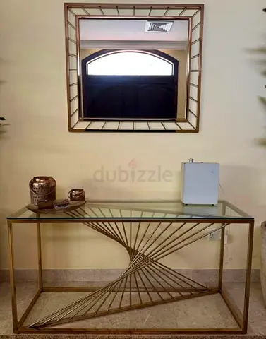 Console with mirror