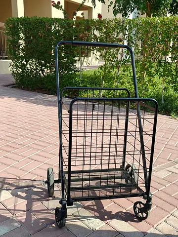 Foldable Metal Shopping Trolley / Cart — Lightweight, Used