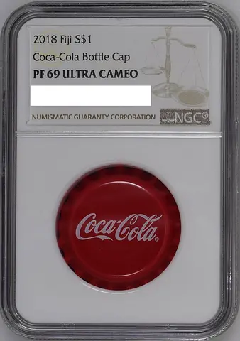 2018 Fiji $1 Coca-Cola Bottle Cap - NGC PF69 Ultra Cameo Graded Silver